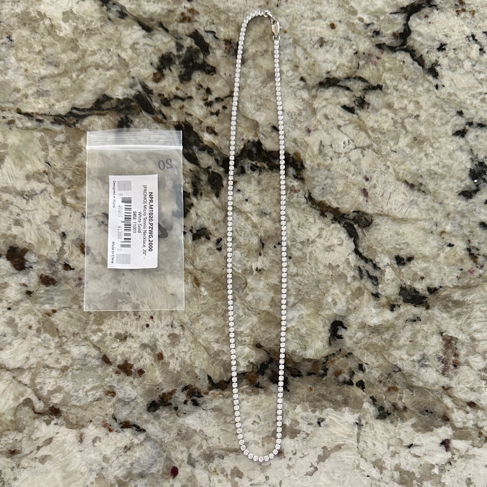 GLD Classic Silver Tennis Necklace - Sparkling Cubic Zirconia